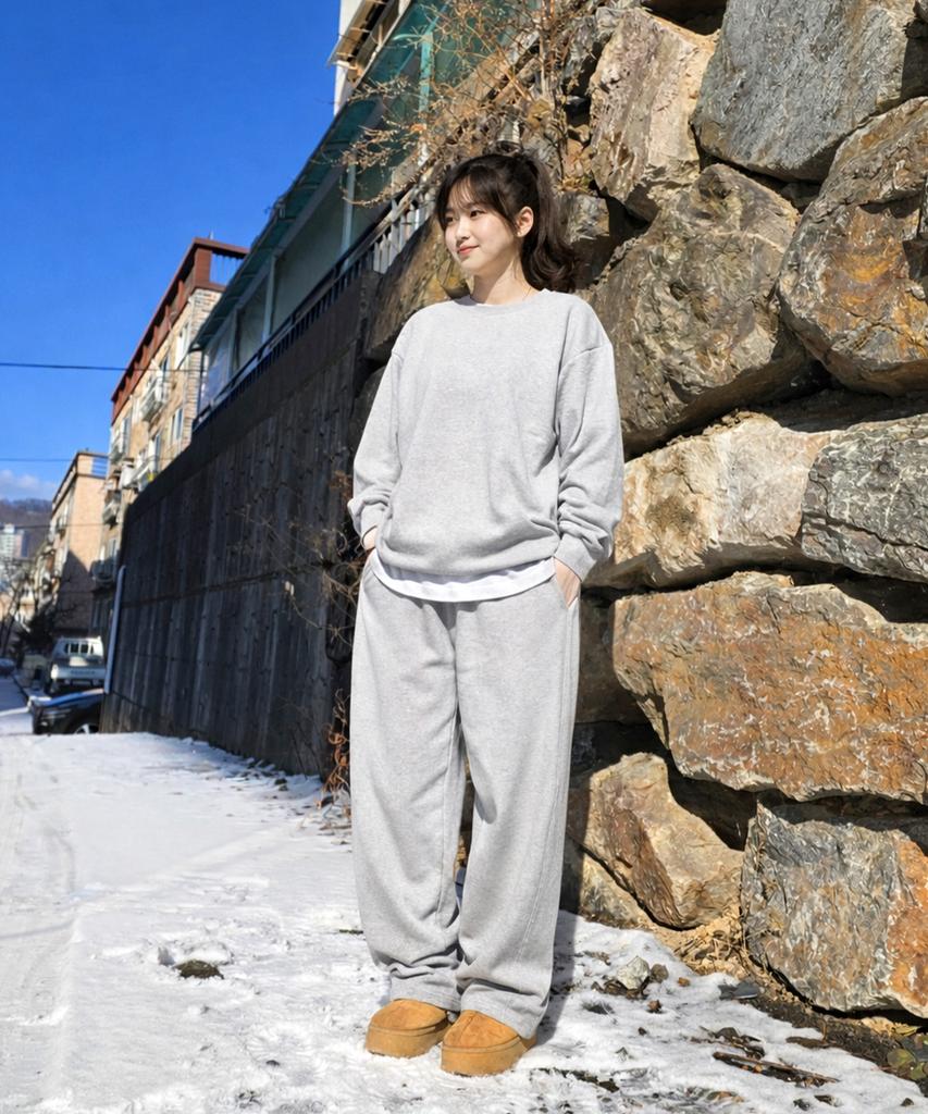 VANNWORKS Compose Cut-Out Wide Sweatpants Unisex (Melange Grey)