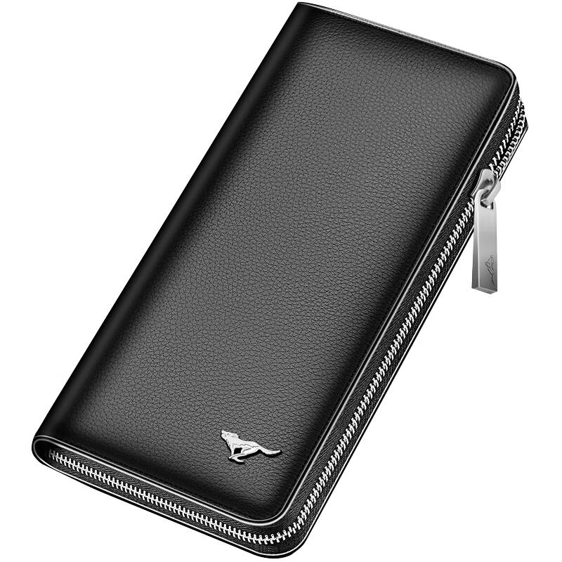 Septwolves Men s Genuine Leather Zipper Wallet