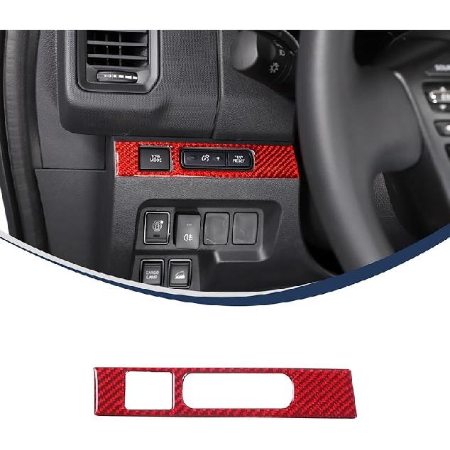 Headlight Switch Button Frame Cover Trim Compatible with Nisan Frontier 2022-2024,Soft Carbon Fiber Center Console Head Light Lamp Control Switch