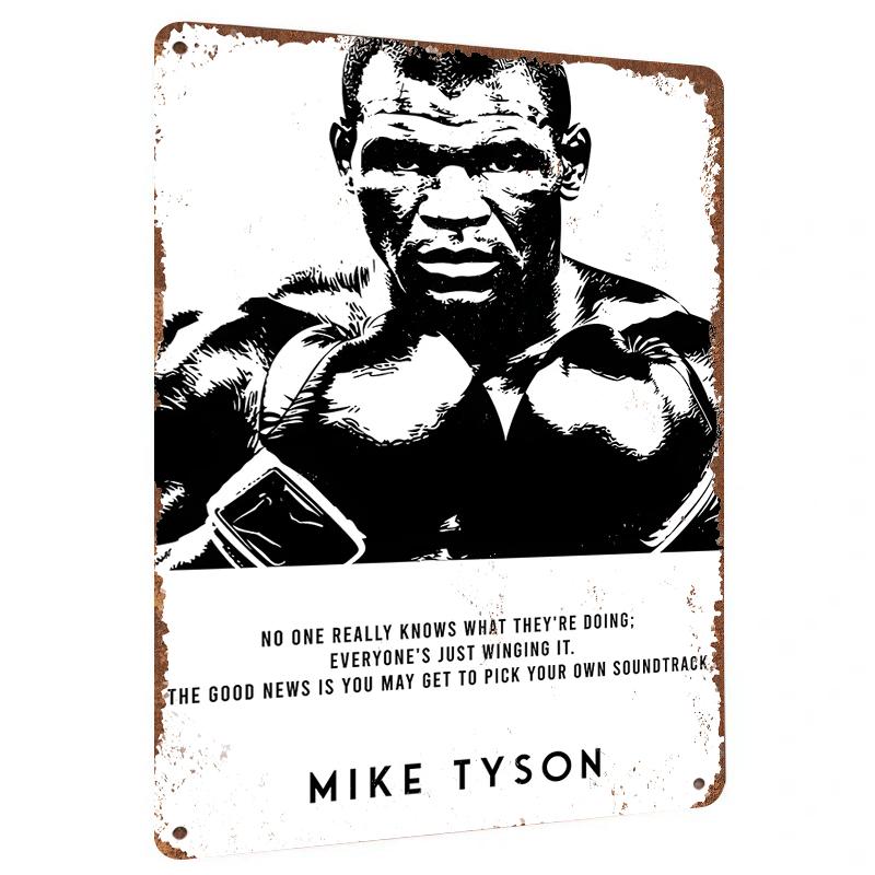 

Mike Tyson Motivational Metal Wall Art Inspirational Quote Boxing Legend Decor for Home Gym Office 20x30cm（7.8x11.8inch）