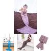 Fish Scale Pattern Mermaid Blanket Knitted Sofa Blanket For Cozy Home Use