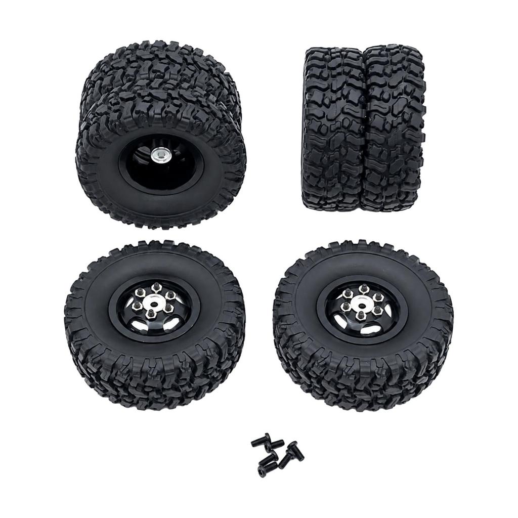 4 Pieces 1/16 remotes Control Wheel Assembly MetalUpgrade RC RoughTerrain with Mounting Screws