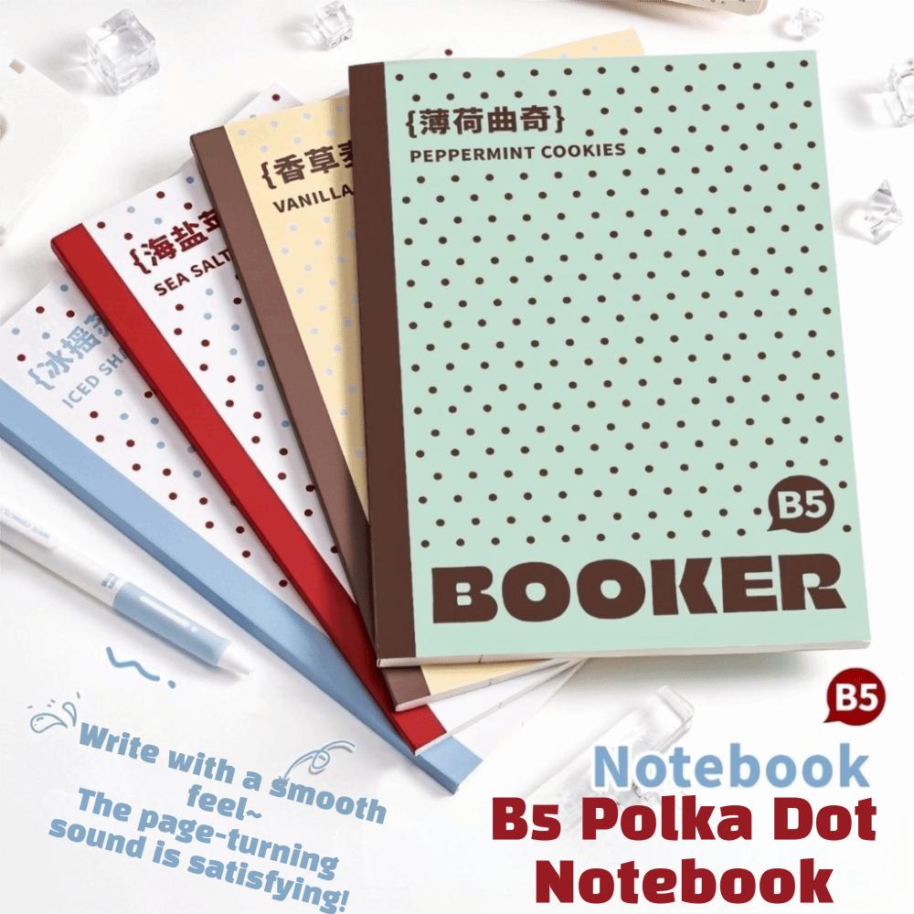1 pcs/set Polka Dot B1 Loose Leaf Notebook Horizontal Line Inner Page Thin Soft Cover Lined Journal 61 Sheets Lightweight