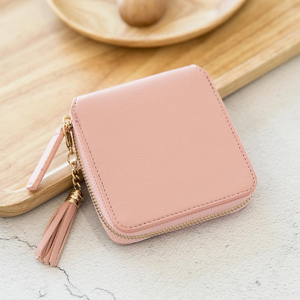 

Кошелек женский новый простой квадратный на молнии женский кошелек модный с кисточкой короткий кошелек для мелочи