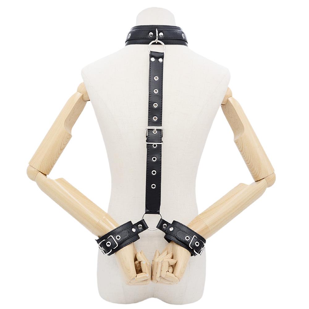 Handcuff Hand Restraint Sex Toy Bondage Gear Tassel Teaser Spank Neck Leash SM Toy Kits PU Neck Collar Back Handcuffs Whip