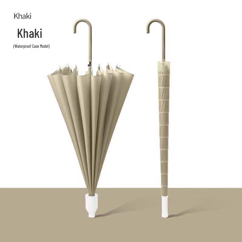 Large 24-Rib Waterproof Windproof Automatic Umbrella with Long Handle & Customizable Logo