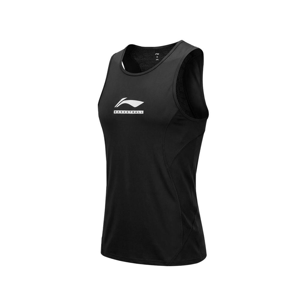 Li Ning CBA Quick-Dry Trendy Summer Basketball Running Fitness Sleeveless T-Shirt Unisex tops Black AUDW041-1