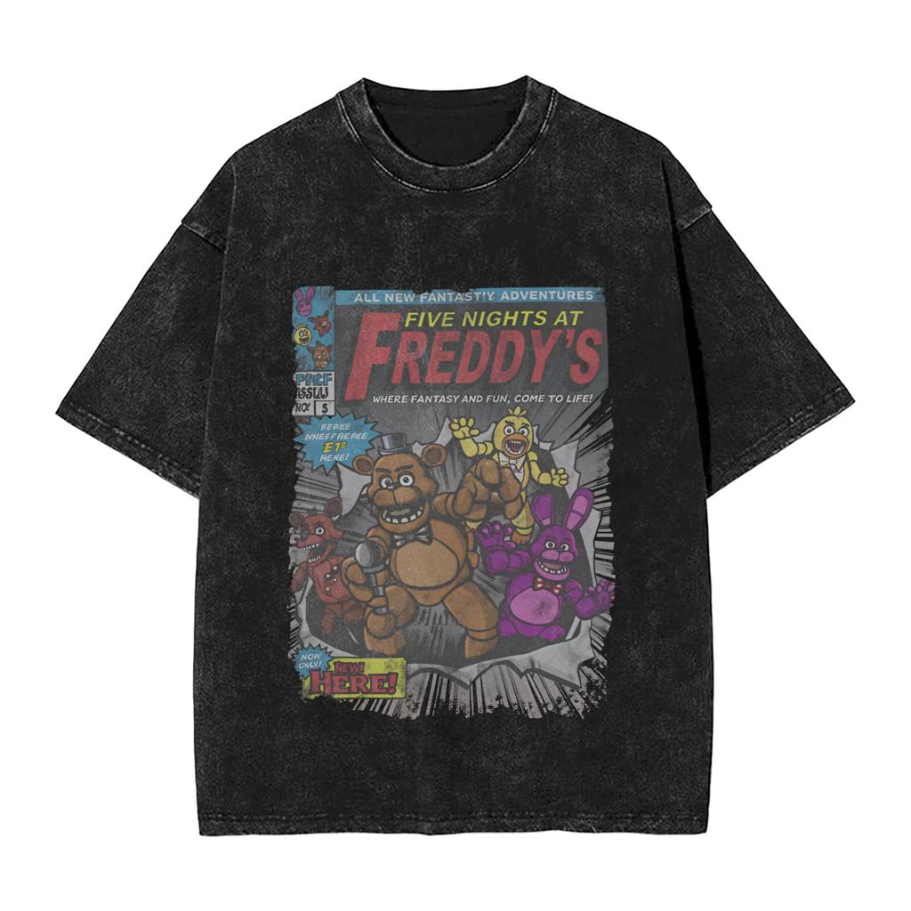FNAF At Freddys TShirt Beach Awesome T Shirts Cotton Trendy Cool Tee Shirt For Male ShortSleeved Loose Tops