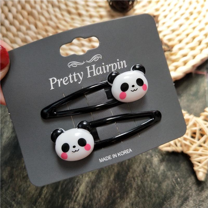 

2 шт. Милые новые мультяшные заколки-клипсы в виде панды, детские заколки для волос, детские заколки, головной убор, эластичные резинки для волос, аксессуары для девочек, детские головные уборы