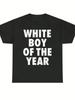 T-shirt White Boy Of The Year Cotone Stampa Manica Corta T-shirt Retro Casual Streetwear Vintage Tee Moda Top Largo Unisex