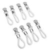 8pcs Hanging Tea Towels Clips with Loop Cotton for Home Kitchen Bathroom Cupboards Cloth Hanger Holder Brackets Rustproof White