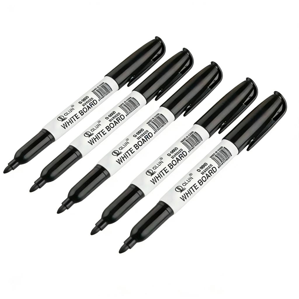 12Pcs Large Capacity Erasable Whiteboard Markers, Water-Based Ink Black Dry Erase Pens for Office School Teaching Supplies
