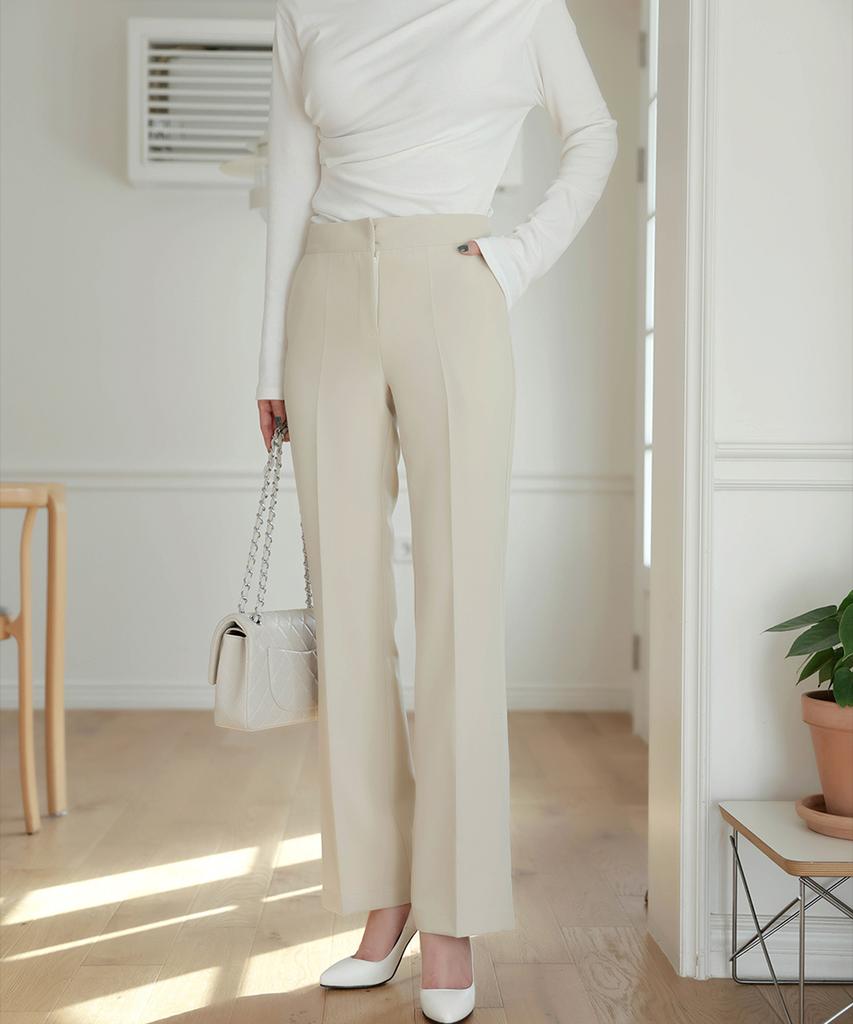 Ppaeppae Big Size Stretch Semi-Bootcut Slacks