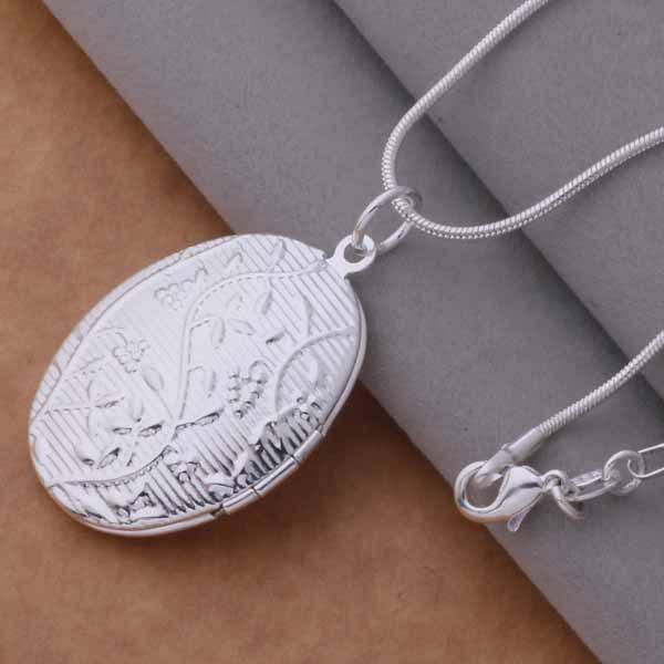Hot 925 Sterling Silver Necklace Pendant Photo frame High Quality For Women Luxury Fashion Wedding Engagement Jewelry Party Gift
