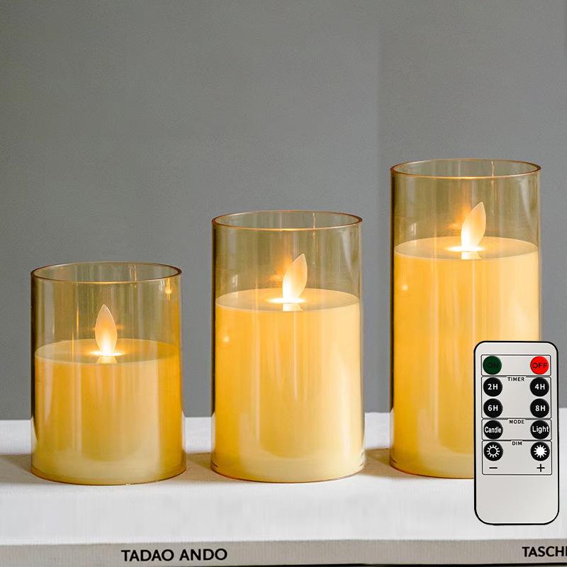 Acrylic Bullet-Shaped Remote-Controlled Flameless Candle Lamp