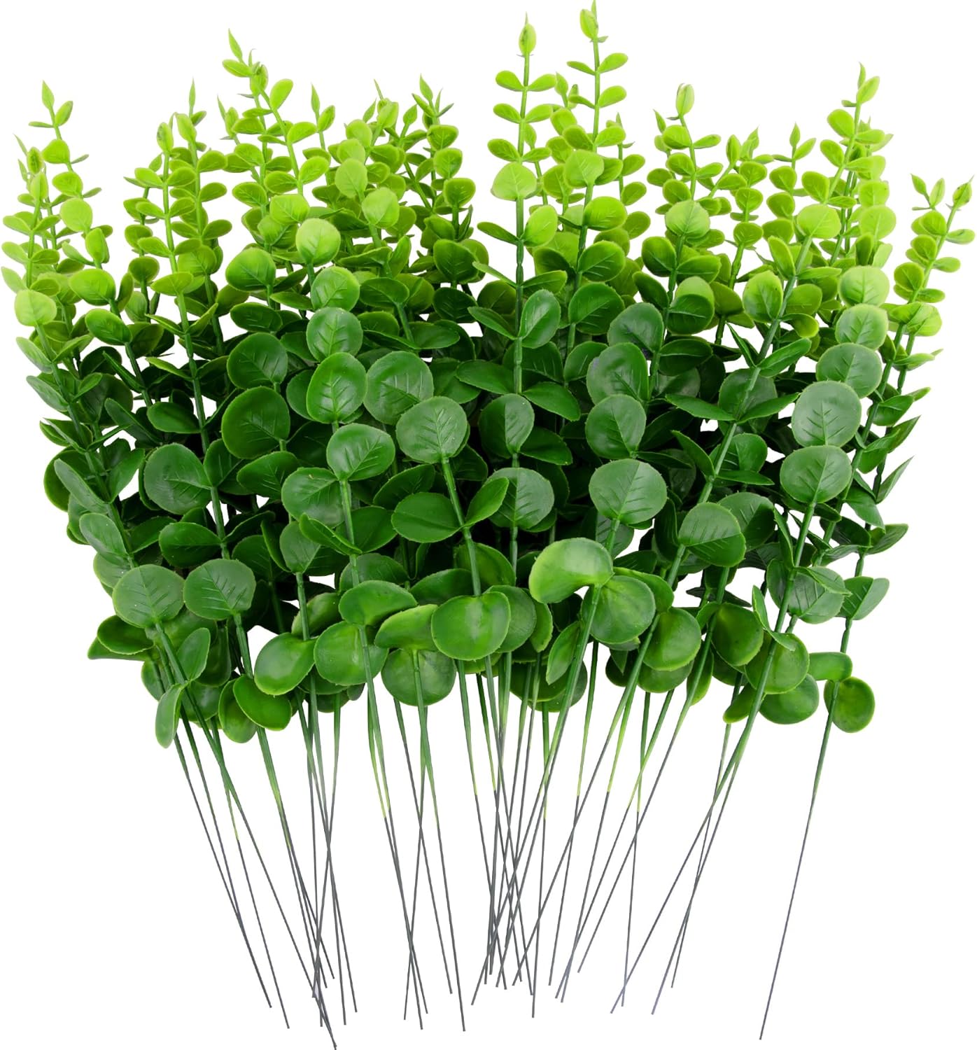 

36/12 шт искусственные стебли эвкалипта зеленые листья ветки искусственные растения цветы букет для свадебной вечеринки рождественский домашний декор 12pcs зелёный