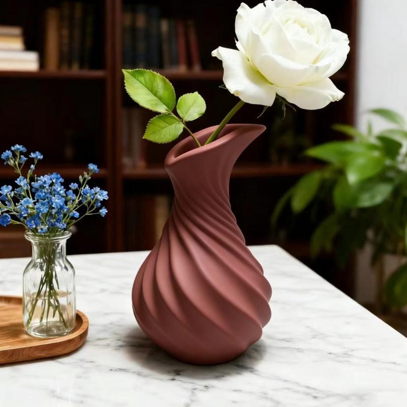 Elegant Vase Silicone Mold Twisted Shape Flower Pots Casting Tool Crafting Supplies Suitable for Resin Art Craft