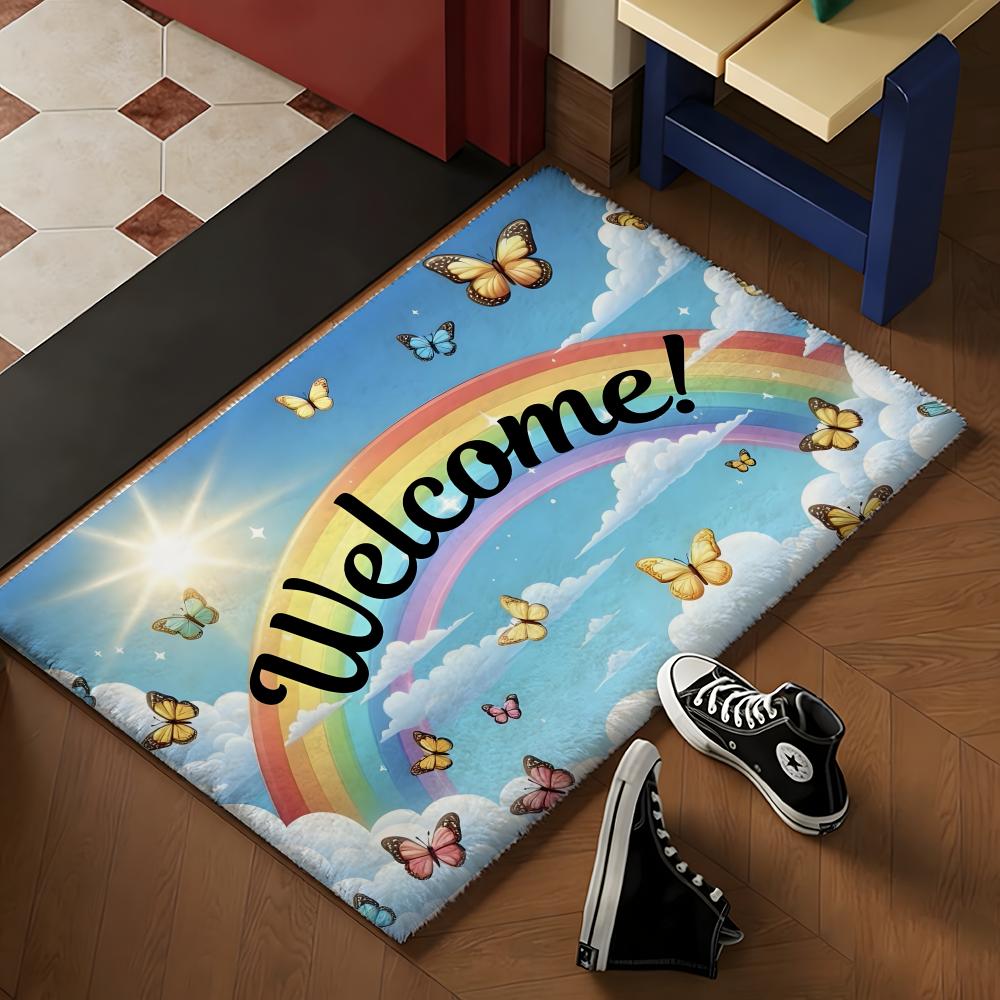 Welcome COOL Floor Mat Soft Flannel Rug Non-Slip Absorbent Mat For Bathroom Bedroom Home Decor