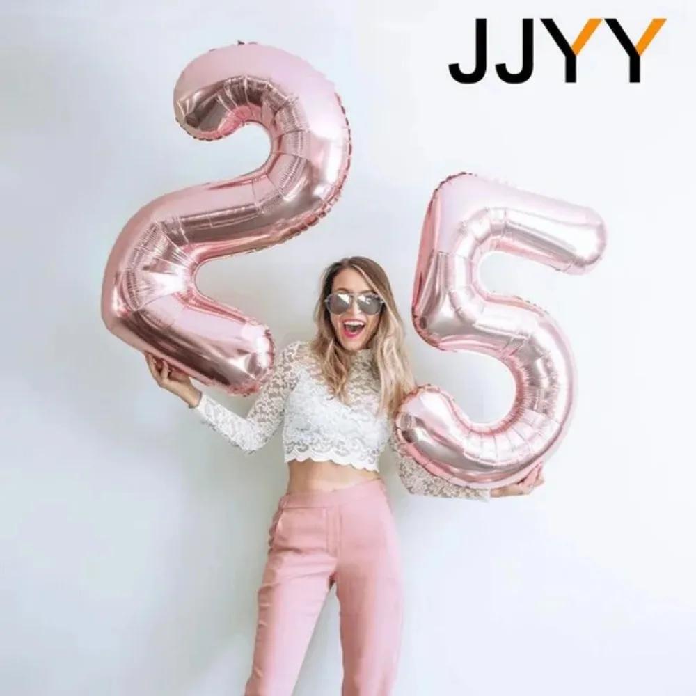 Foil Number Balloons Party Decorations for Birthday Wedding Baby Shower Festive Supplies Air Inflation Balloons