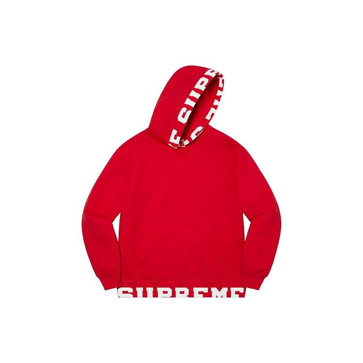 Supreme Cropped Logos Hooded Sweatshirt `Red