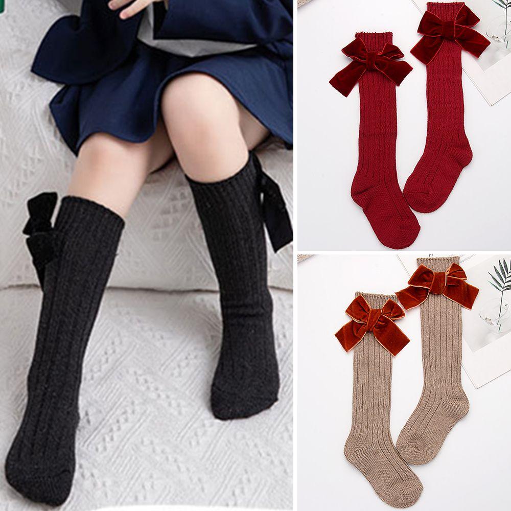 

Soft Toddler Bowknot Clothes Accessories Winter Warm Baby Socks Non-Slip Thick needle Girl Socks