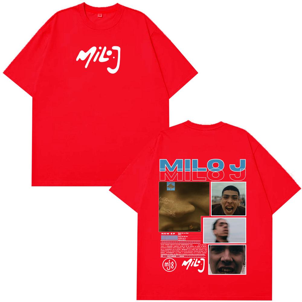 Rapper Milo J La Vida Era Mas Corta Album Graphic T Shirts Mens Women Hip Hop Tshirt Cotton Short Slevee Vintage Tshirts Tops