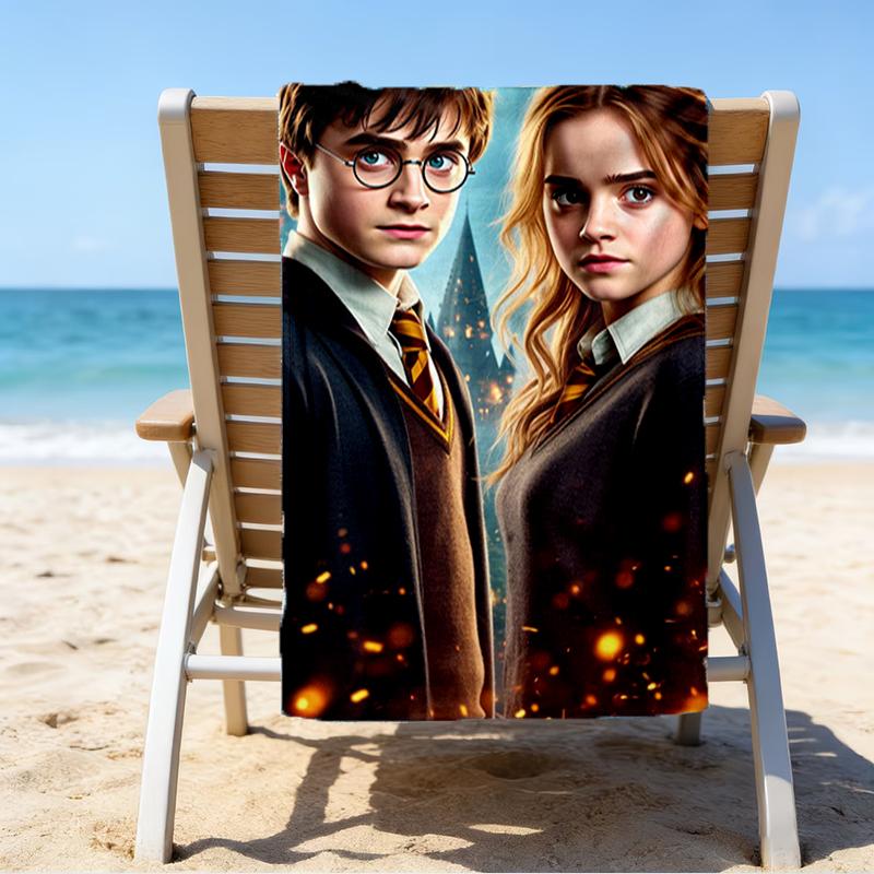 Ultra-Soft Beach Towel with Harry Potter Theme,Ideal for Pool - Camping, Diving - Perfect Travel Essential, Vibrant Beach Towel.