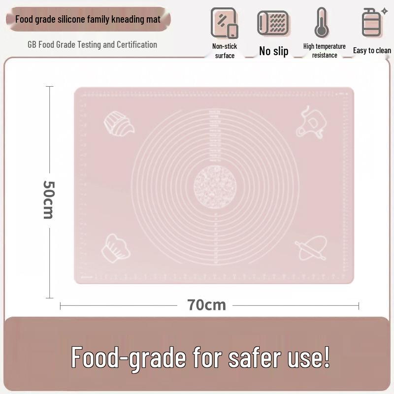 Rutschfeste Silikon-Knetmatte & Teigroller für Teigtaschen - Übergröße, Lebensmittelgeeignete Teigplatte