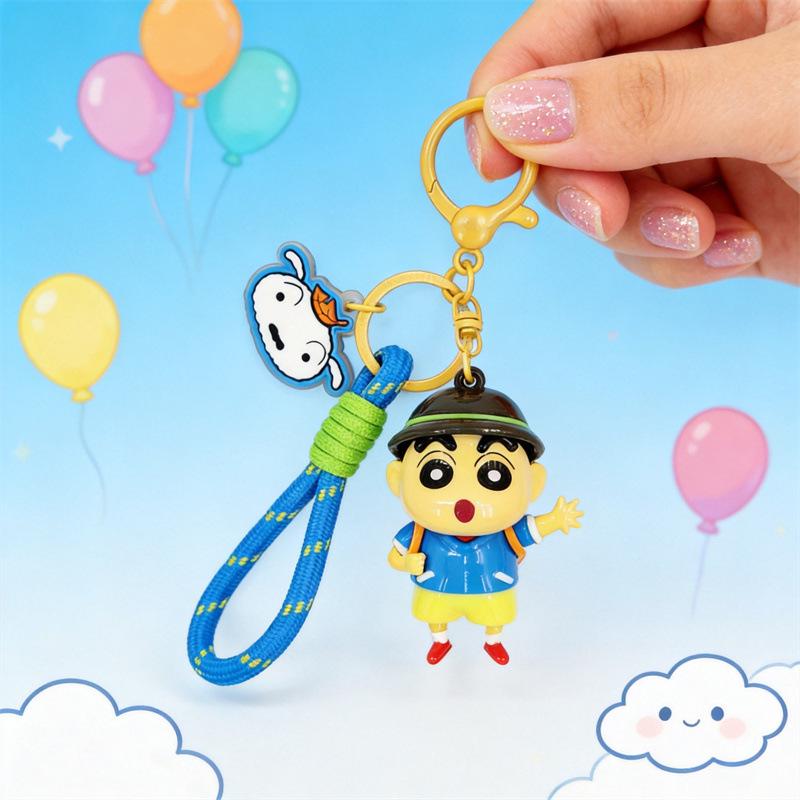 Crayon Shin-chan 3D Keychain with Woven Rope - Trendy Bag Accessory & Cute Gift