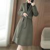 2026 Spring Autumn Double-Sided Wool Coat: Women's Slim Fit Mid-Length Suit Collar with Belt