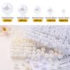 1200Pcs Resin Pearl Beads Kit 5 Sizes Round Small Pearl Filler Beads with Hole for DIY Craft Necklaces Earrings Bracelets Making