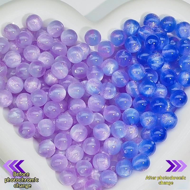 10Pcs 10mm UV Reactive Cat Eye Resin Beads Vibrant Color for DIY Necklace Bracelet Earring Handmade Jewelry Crafts