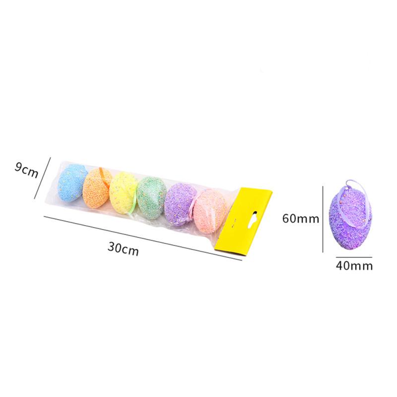 6 шт./компл. ярко цветные пасхальные яйца, легкие имитационные яйца, панденты с веревкой, многоразовые, сделай сам Easter Egg Type C