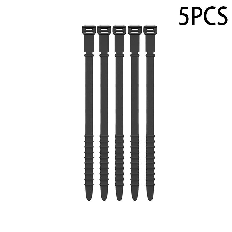 5Pcs Kabelbinder Draht Veranstalter Riemen Mehrzweck Wiederverwendbare Silikon Computer Verschluss Home Office Für Kopfhörer Elastische