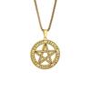Viking Style Pentagram Sun Rune Necklace Supernatural Theme Movie Jewelry Stainless Steel