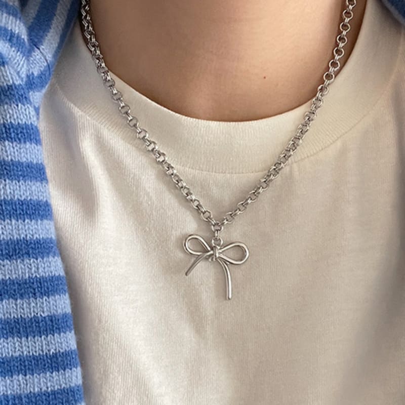 OUI SAY YES! Ribbon Pendant Necklace_NC296