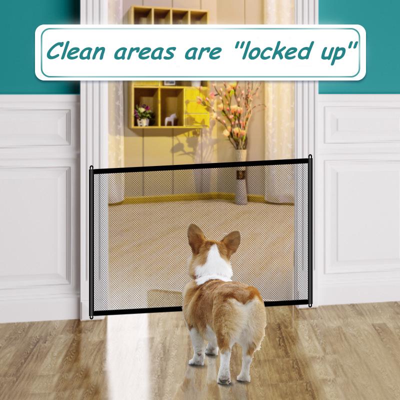 Pet Barrier Fences Portable Folding Breathable Mesh Dog Gate Pet Separation Guard Isolated Fence Dogs Baby Safety Fence