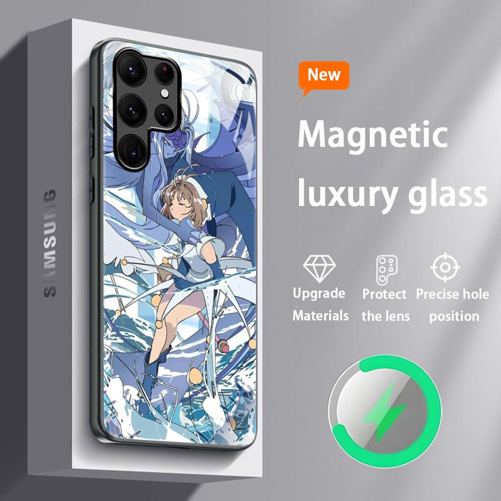 Lovely Cardcaptor Sakura  Phone Case For Samsung S25 S24 S23 S22 S21 S20 Plus Ultra Note20 Glass Magnetic Case