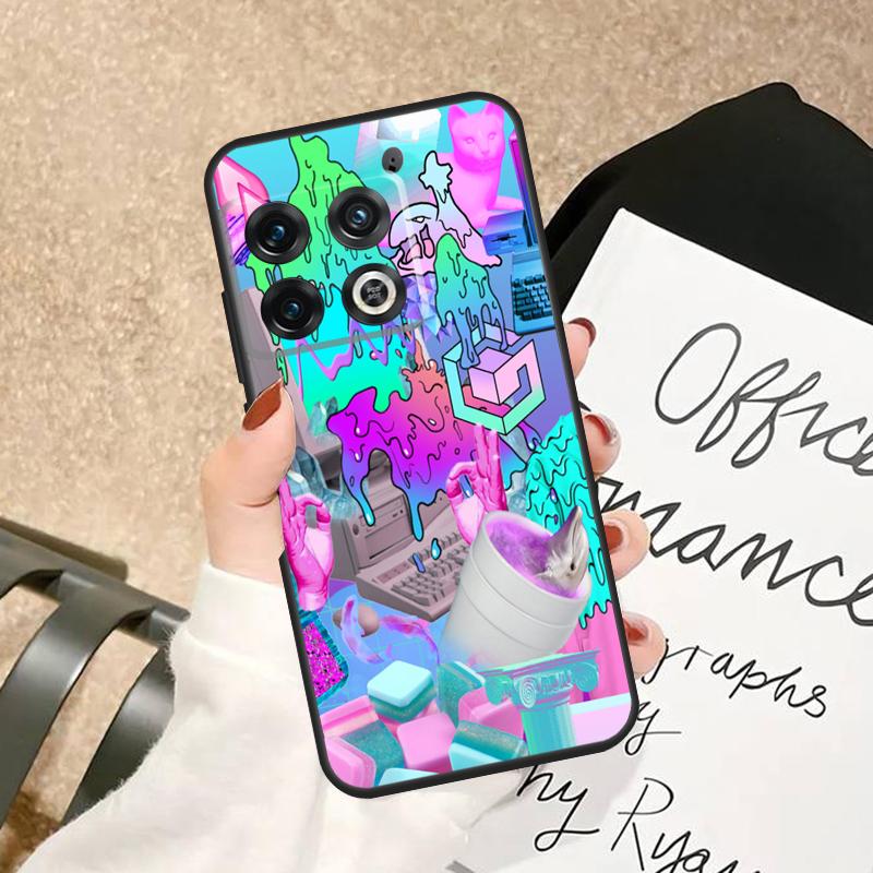 Vaporwave Aesthetic Trippy Case For OnePlus 10 Pro 10T 8T 13T 15 13 12 11 15R 13R 12R Nord 5 CE 4 2 3 Lite N20 N30 Cover
