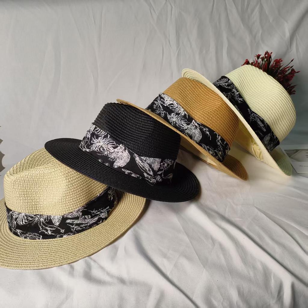 Cappello di Paglia Pieghevole da Uomo a Testa Larga Panama Estivo per Esterni Cappello da Cowboy Cappelli da Sole per Spiaggia Sabbiosa Uomo Taglia Larga Cappello Fedora