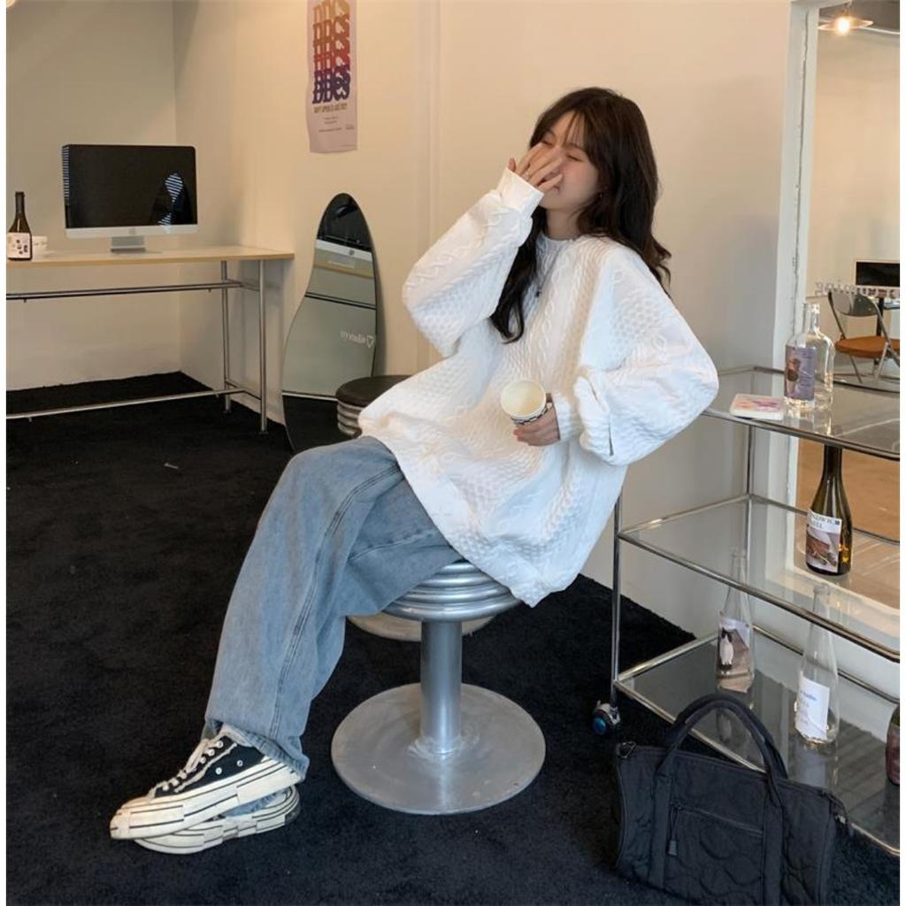 Ladies', Casual, Round Neck Pullover, Long Sleeved, Slightly Stretchy, Soft, High Neck, Versatile, Warm Top, Elastic Fabric