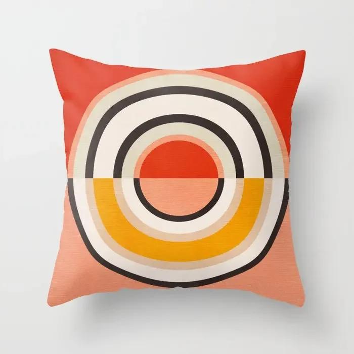 Decorative Home Pillow Case Cushion Covers  Nordic    Pink Red Morandi Geometric Abstract  Yellow
