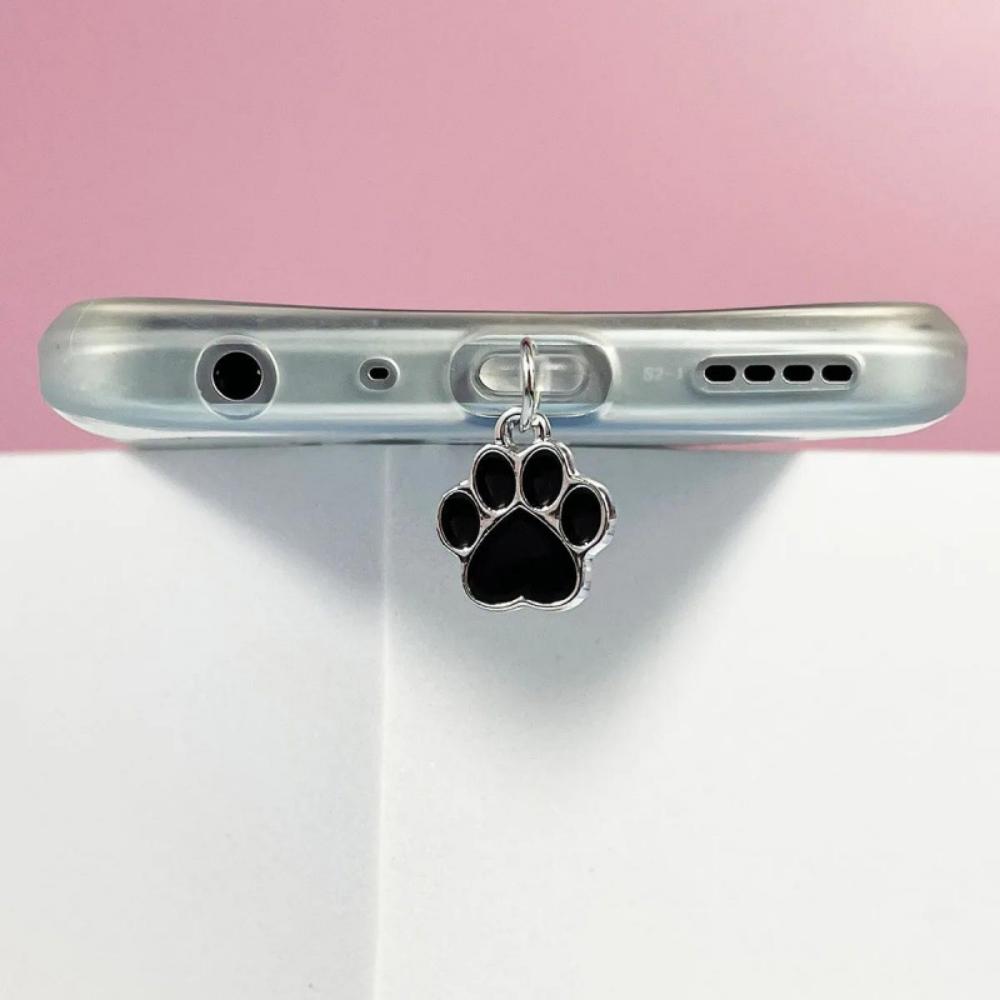 

Милые заглушки в виде кошачьих лапок для подвешивания телефона, декоративный кулон, универсальная заглушка от пыли для телефона For Type-C