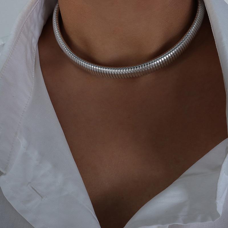 Hip-hop Rock Style Necklace Bracelet For Women Men Stainless Steel Waterproof Hyperbole Thick Neck Chain Choker Jewelry Sets