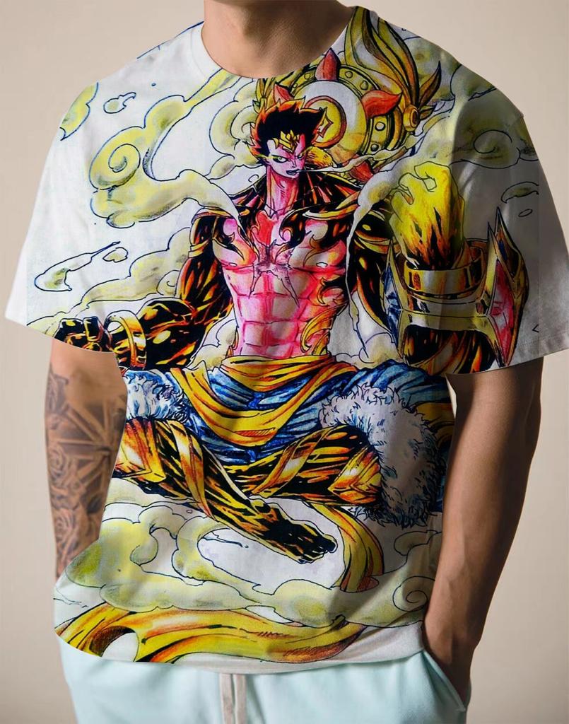 Fashion Men's One Piece Luffy Casual Loose T-Shirt Clothes Large Size 6XL 2022 Summer New Digital Printing Short Sleeves
