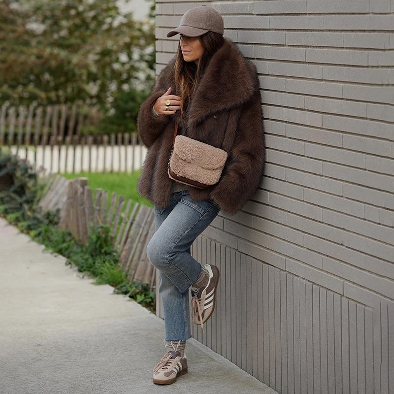 2024 Autumn/Winter Women's Loose Warm Faux Fur Coat