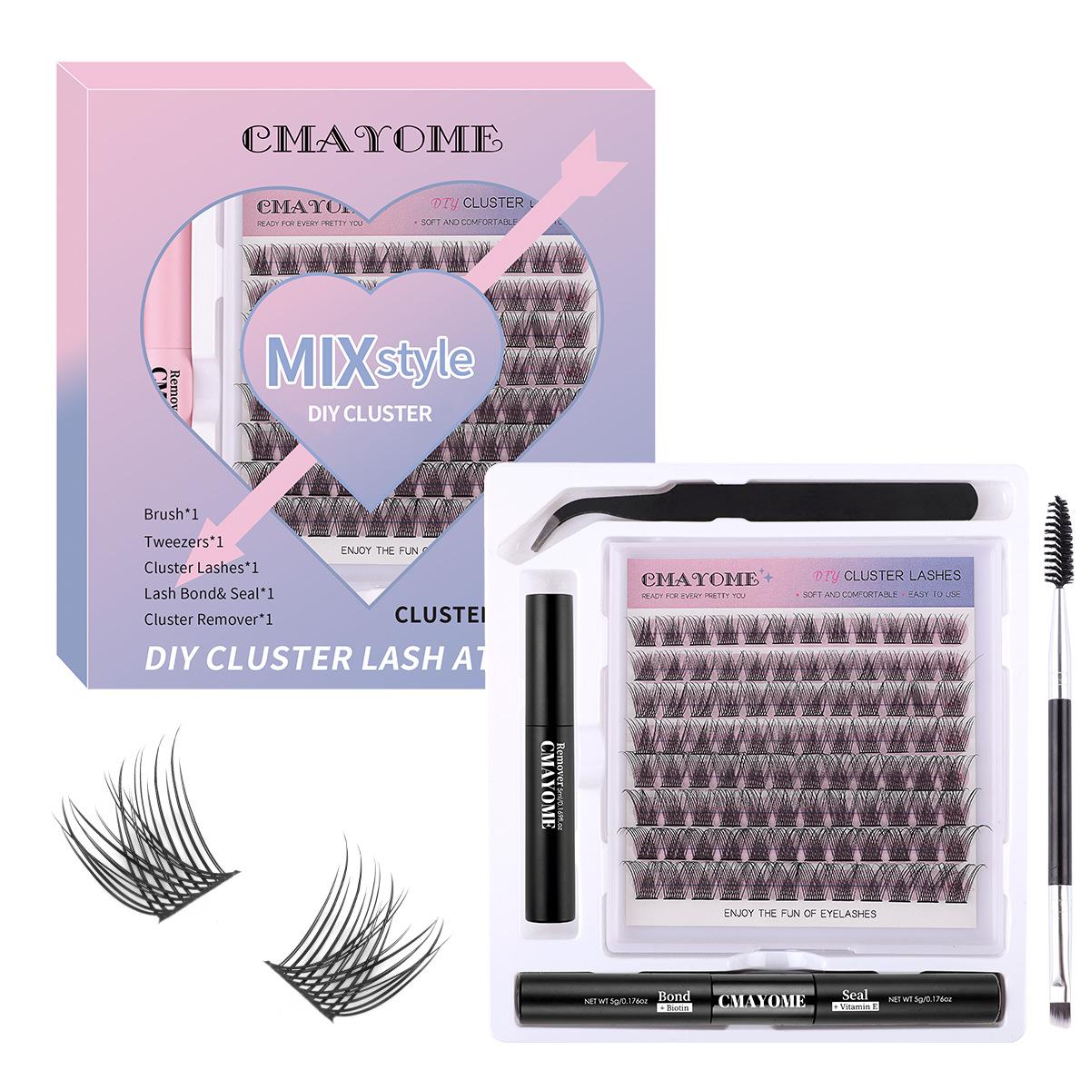 

Натуральные Густые Одинарные Пучки Накладных Ресниц Подарочный Набор Дорожный Портативный DIY Сегментированные Многоволосковые Ресницы