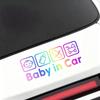 Waterproof Baby In Car Decal With Cute Cartoon Icons And Easy Install Perfect For Car Rear Window Safety Reminder
