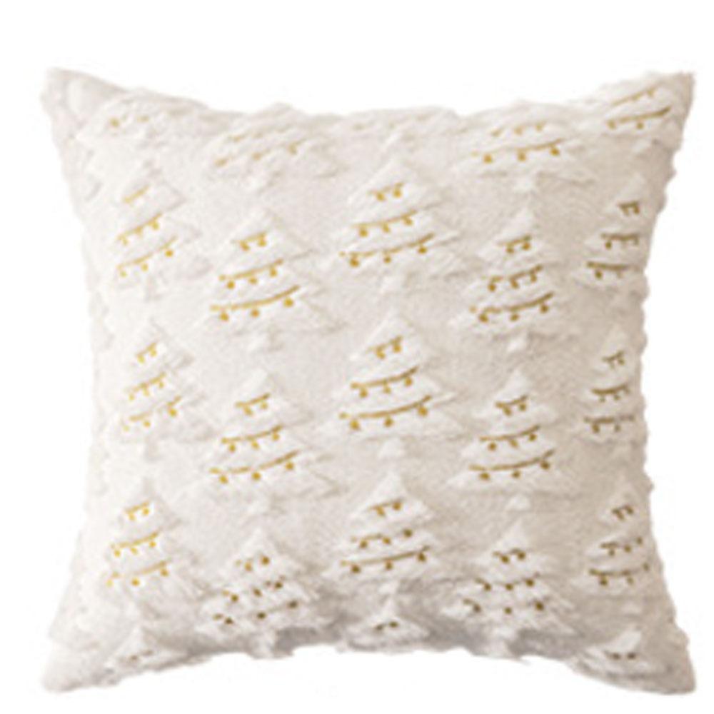 Christmas Tree Christmas Plush Pillowcase Square Cushion Cover Warm Throw Pillowcover  Sofa/Bed