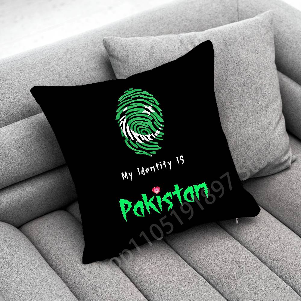 Pakistan Passport Map Flag Throw Pillow Case For 30cm 40cm 45*45cm 50cm 55cm Square Sofa Pillowcase Shell